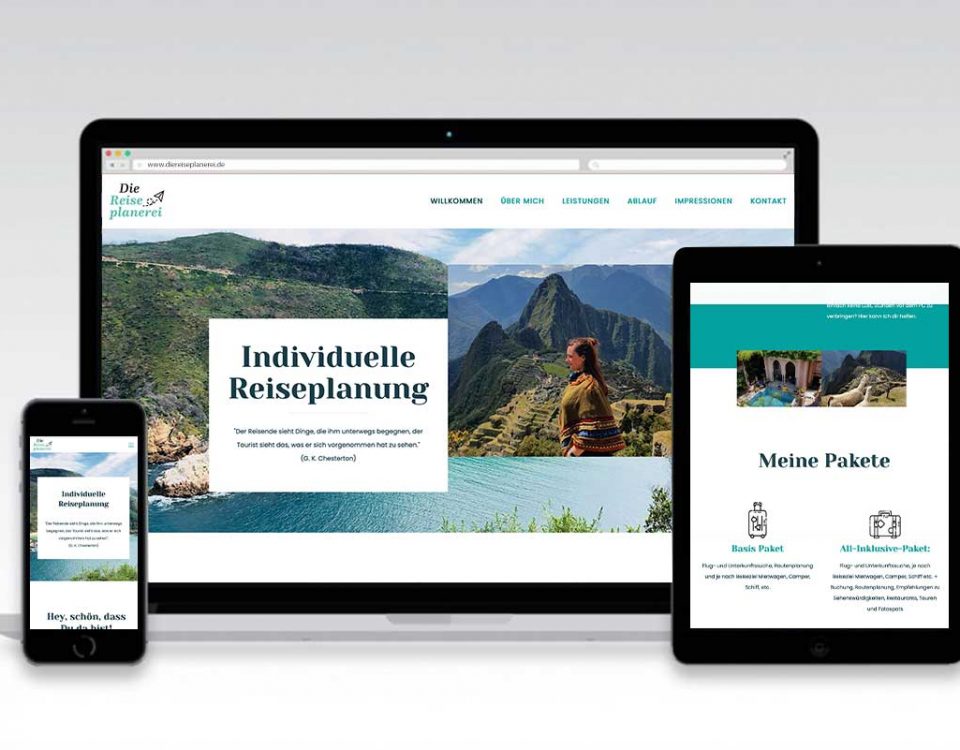 Webdesign Referenz: Die Webseite der Reiseplanerei